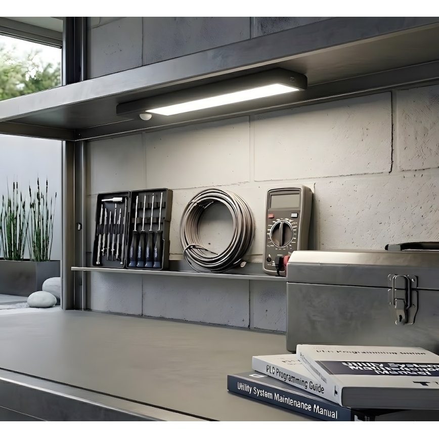 SADA 2x LED Nabíjecí osvětlení nábytku se senzorem pohybu a soumraku VIRO LED/1W/3,7V 800 mAh 3000/4000/6500K 20 cm černá
