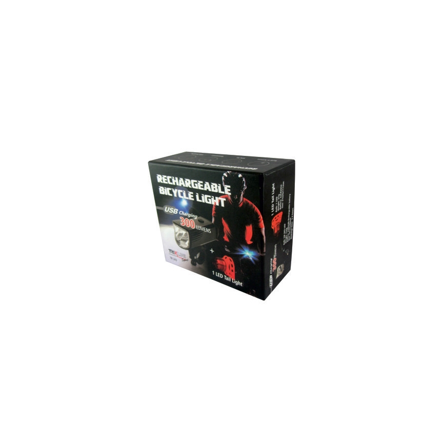 SADA 2x LED Nabíjecí cyklosvítilna LED/5W/USB