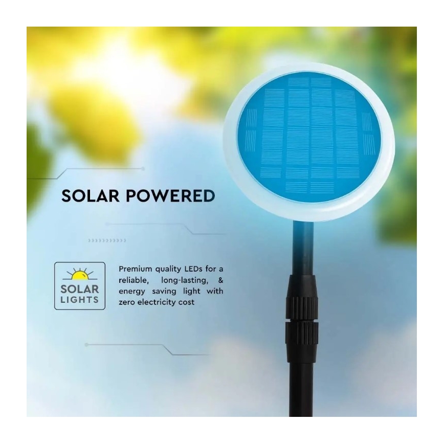 SADA 2x LED Nastavitelná solární lampa GARDEN LED/3W/5V 42-80 cm 4000K IP65 1000 mAh