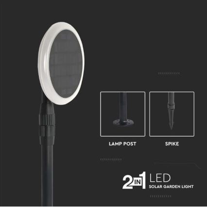 SADA 2x LED Nastavitelná solární lampa GARDEN LED/3W/5V 42-80 cm 4000K IP65 1000 mAh