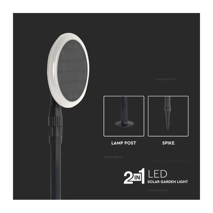 SADA 2x LED Nastavitelná solární lampa GARDEN LED/3W/5V 42-80 cm 4000K IP65 1000 mAh