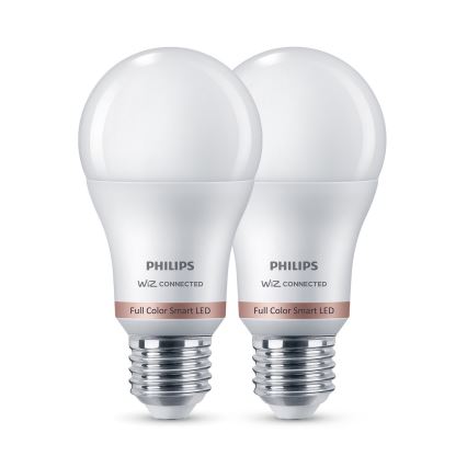 SADA 2x LED RGB Stmívatelná žárovka Philips SMART A60 E27/12,5W/230V 2200-6500K
