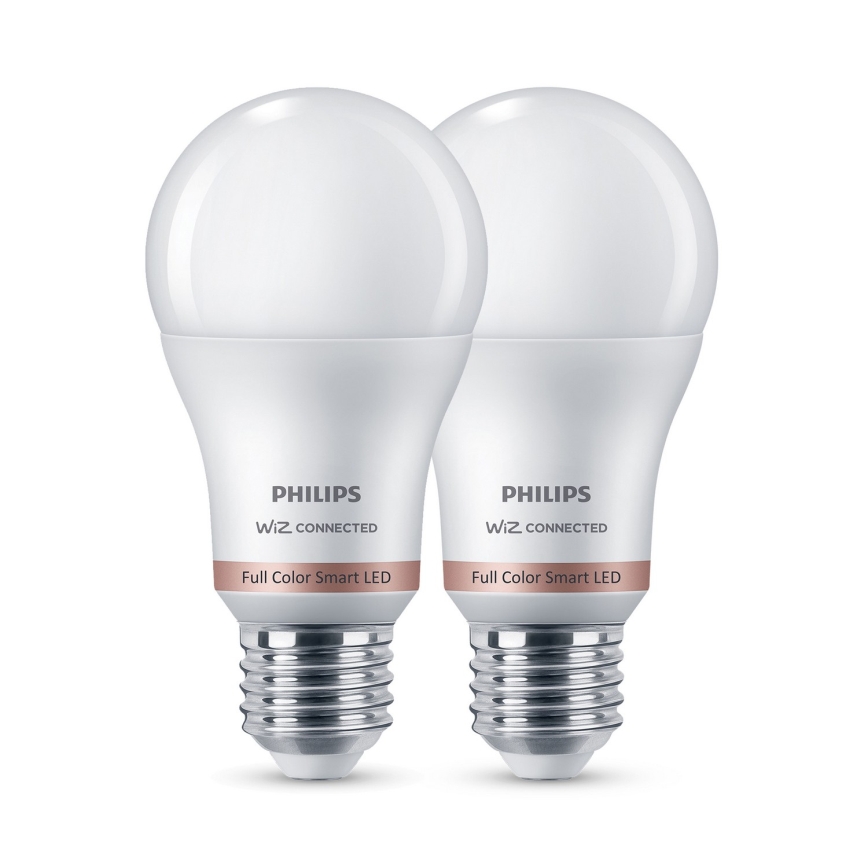 SADA 2x LED RGB Stmívatelná žárovka Philips SMART A60 E27/12,5W/230V 2200-6500K