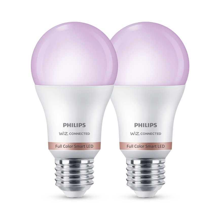 SADA 2x LED RGB Stmívatelná žárovka Philips SMART A60 E27/12,5W/230V 2200-6500K