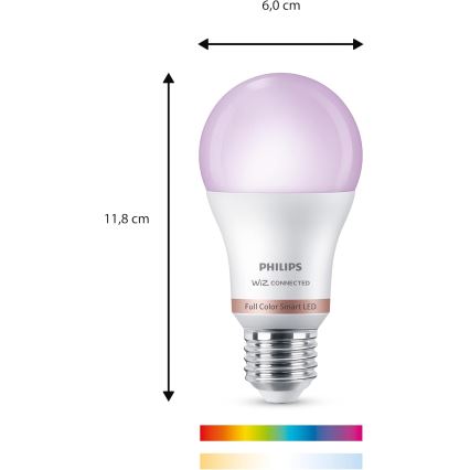 SADA 2x LED RGB Stmívatelná žárovka Philips SMART A60 E27/12,5W/230V 2200-6500K
