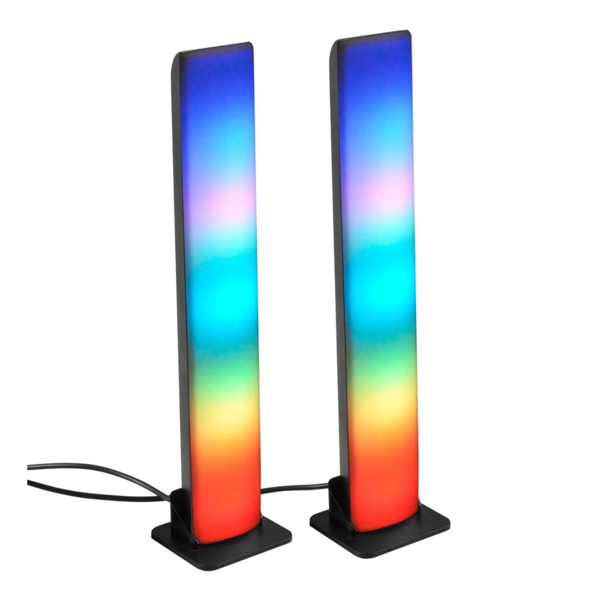 SADA 2x LED RGB Stmívatelná stolní lampa GAMER LED/5W/5V + dálkové ovládání