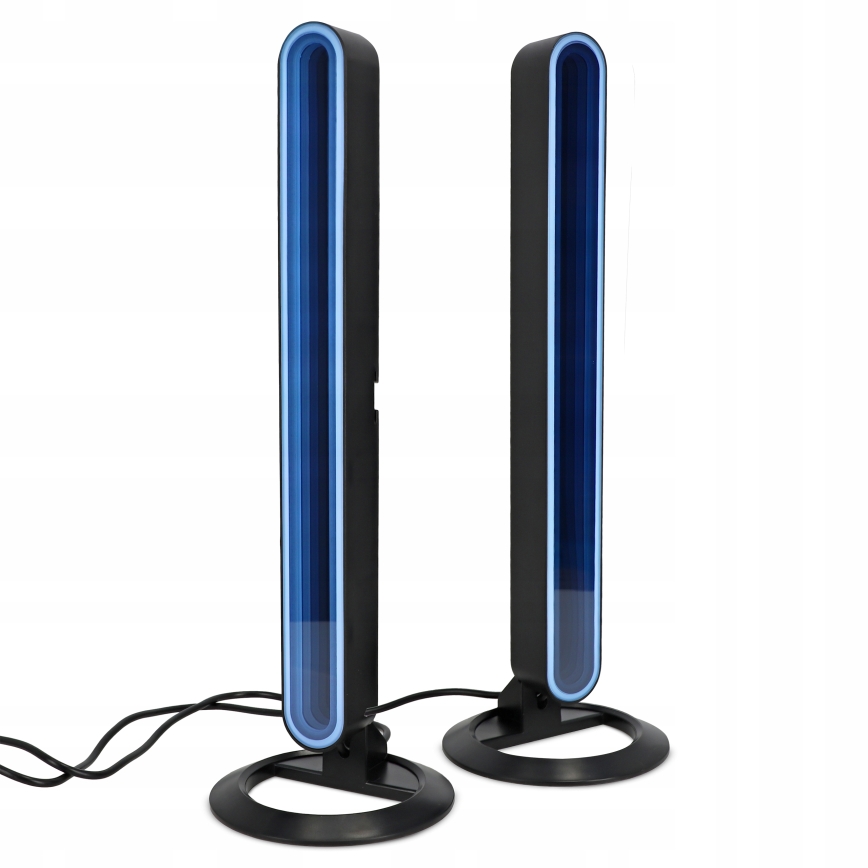 SADA 2x LED RGBIC Stmívatelná stolní lampa LED/5W/5V černá + dálkové ovládání