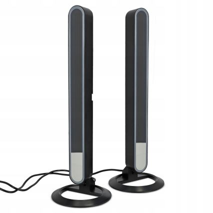 SADA 2x LED RGBIC Stmívatelná stolní lampa LED/5W/5V černá + dálkové ovládání