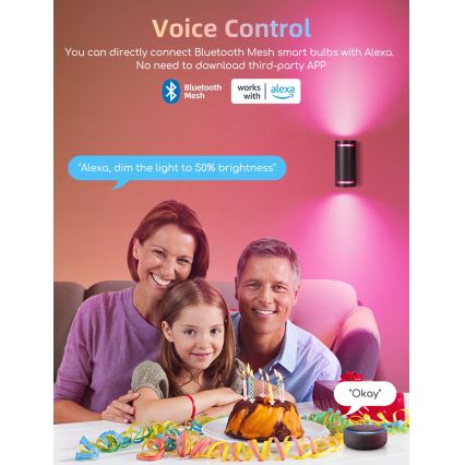 SADA 2x LED RGBW Stmívatelná žárovka MESH GU10/6,5W/230V 2700-6500K Wi-Fi - Aigostar