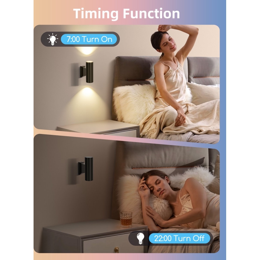 SADA 2x LED RGBW Stmívatelná žárovka MESH GU10/6,5W/230V 2700-6500K Wi-Fi - Aigostar