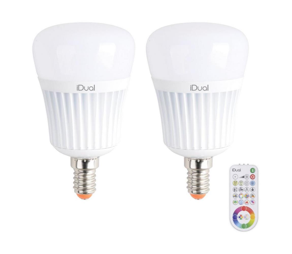 Výrobce po 1 ks SADA 2x LED RGBW Stmívatelná žárovka E14/7W/230V 2200-6500K + dálkové ovládání P4963