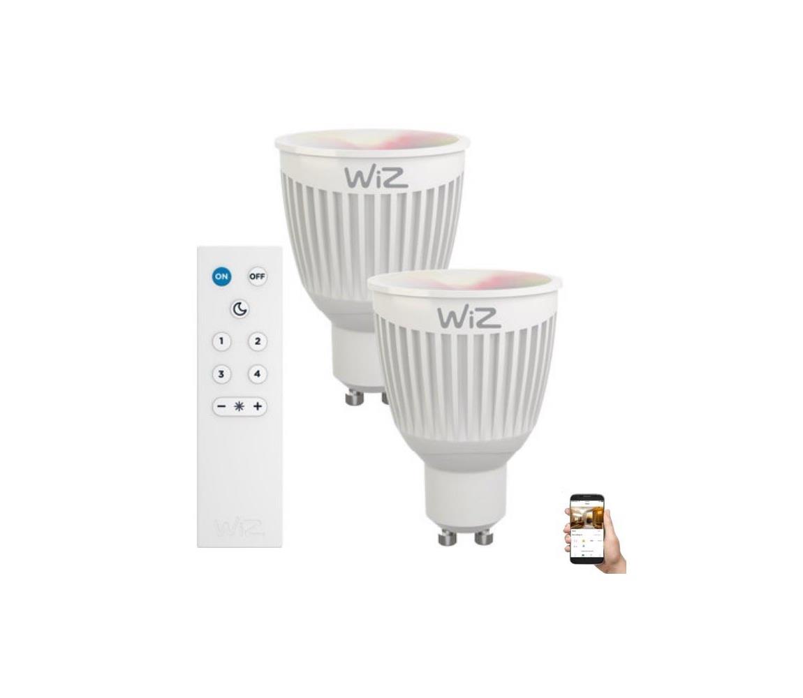 WiZ SADA 2x LED RGBW Stmívatelná žárovka GU10/6,5W/230V 2200-6500K Wi-Fi + DO - WiZ WI0100