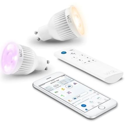 SADA 2x LED RGBW Stmívatelná žárovka GU10/6,5W/230V 2200-6500K Wi-Fi + DO - WiZ