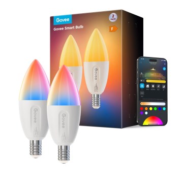 SADA 2x LED RGBWW Stmívatelná žárovka MATTER E14/5W/230V 2700-6500K Wi-Fi - Govee
