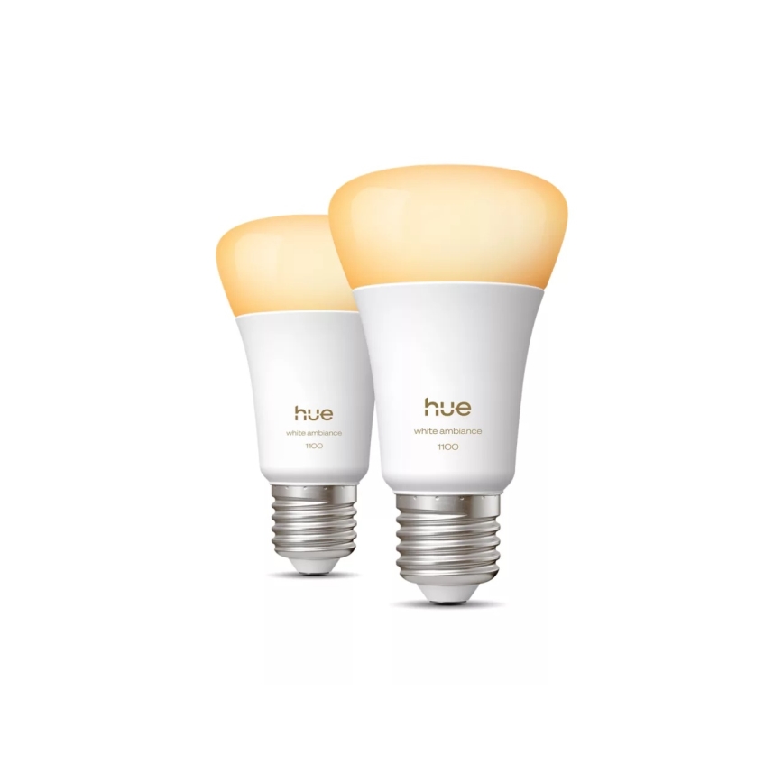 SADA 2x LED Stmívatelná žárovka Philips Hue WHITE AMBIANCE E27/8,1W/230V 1000-20000K