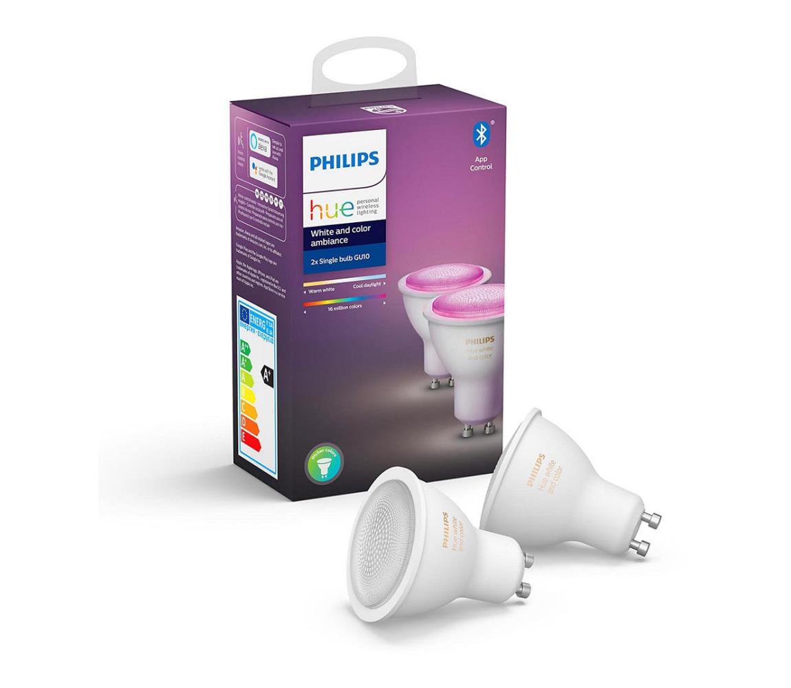 Philips SADA 2x LED Stmívatelná Philips White And Color Ambiance Hue GU10/4,3W/230V P3099