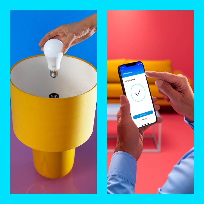 SADA 2x LED Stmívatelná žárovka A60 E27/8W/230V 2700-6500K CRI 90 Wi-Fi - WiZ