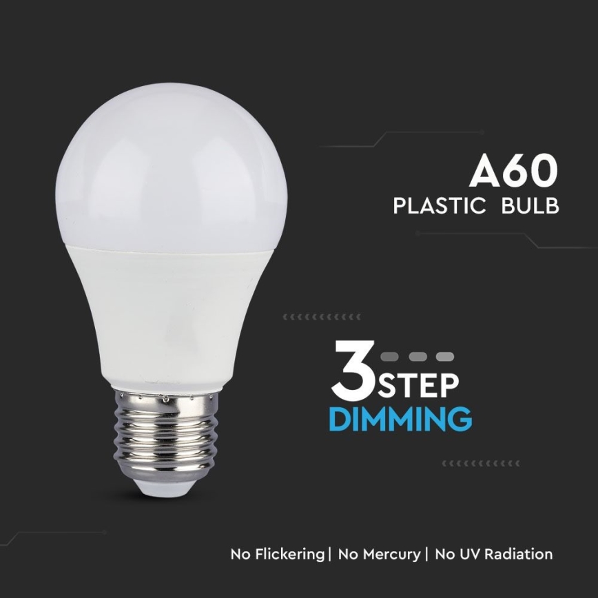 SADA 2x LED Stmívatelná žárovka A60 E27/9W/230V 6400K