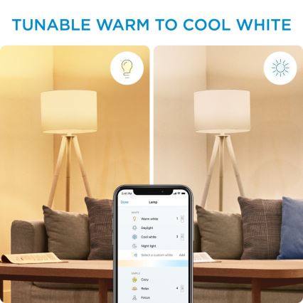 SADA 2x LED Stmívatelná žárovka C37 E14/4,9W/230V 2700-6500K CRI 90 Wi-Fi - WiZ