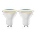 SADA 2x LED Stmívatelná žárovka MESH Smart GU10/6,5W/230V 2700-6500K + dálkové ovládání - Aigostar