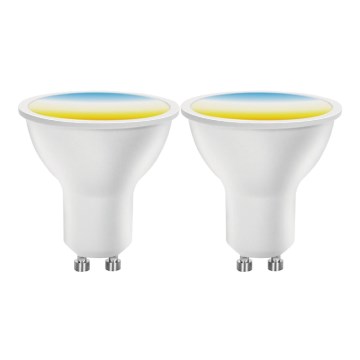 SADA 2x LED Stmívatelná žárovka MESH Smart GU10/6,5W/230V 2700-6500K + dálkové ovládání - Aigostar