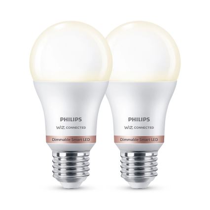 SADA 2x LED Stmívatelná žárovka Philips A60 E27/8W/230V Wi-Fi