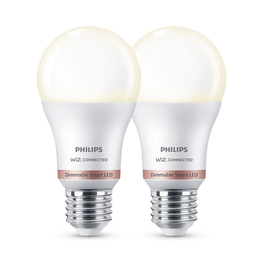 SADA 2x LED Stmívatelná žárovka Philips A60 E27/8W/230V Wi-Fi