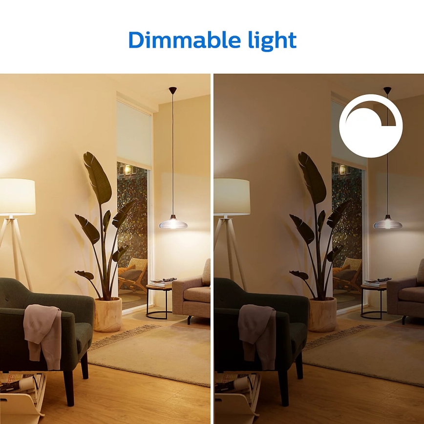SADA 2x LED Stmívatelná žárovka Philips A60 E27/8W/230V Wi-Fi