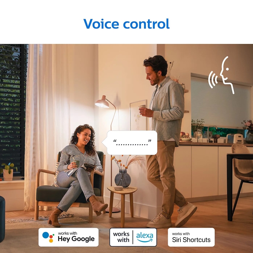 SADA 2x LED Stmívatelná žárovka Philips A60 E27/8W/230V Wi-Fi