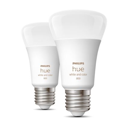 SADA 2x LED Stmívatelná žárovka Philips Hue White And Color Ambiance A60 E27/6,5W/230V 2000-6500K