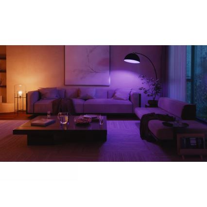 SADA 2x LED Stmívatelná žárovka Philips Hue WHITE AND COLOR AMBIANCE E27/6W/230V 1000-20000K