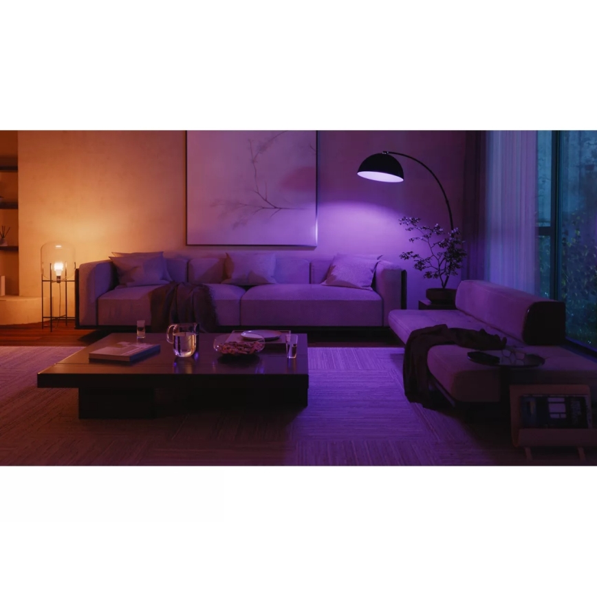 SADA 2x LED Stmívatelná žárovka Philips Hue WHITE AND COLOR AMBIANCE E27/6W/230V 1000-20000K