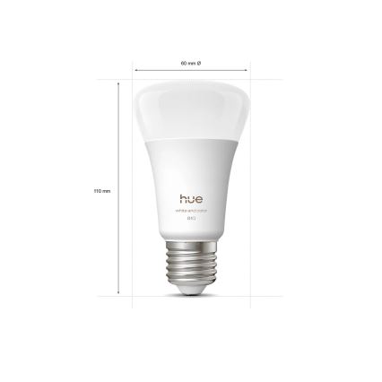 SADA 2x LED Stmívatelná žárovka Philips Hue WHITE AND COLOR AMBIANCE E27/6W/230V 1000-20000K