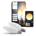 SADA 2x LED Stmívatelná žárovka Philips Hue WHITE AMBIANCE B39 E14/3,7W/230V 1000-20000K