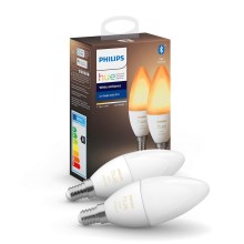 SADA 2x LED Stmívatelná žárovka Philips Hue WHITE AMBIANCE B39 E14/4W/230V 2200K - 6500K