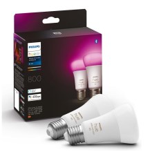 SADA 2x LED Stmívatelná žárovka Philips Hue White And Color Ambiance A60 E27/9W/230V 2000-6500K