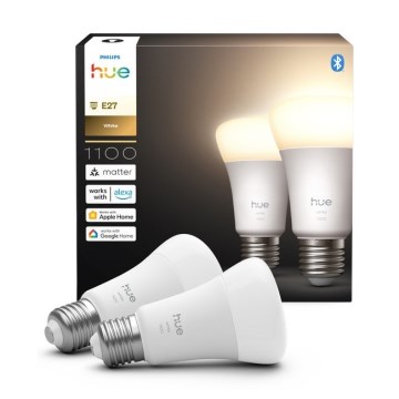 SADA 2x LED Stmívatelná žárovka Philips Hue WHITE E27/9,5W/230V 2700K