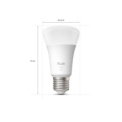 SADA 2x LED Stmívatelná žárovka Philips Hue WHITE E27/9,5W/230V 2700K