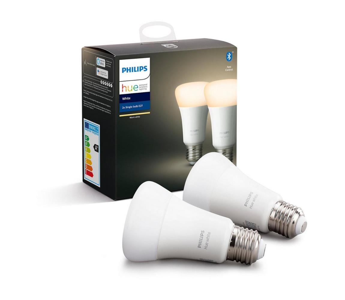 Philips SADA 2x LED Stmívatelná žárovka Philips HUE WHITE E27/9W/230V 2700K