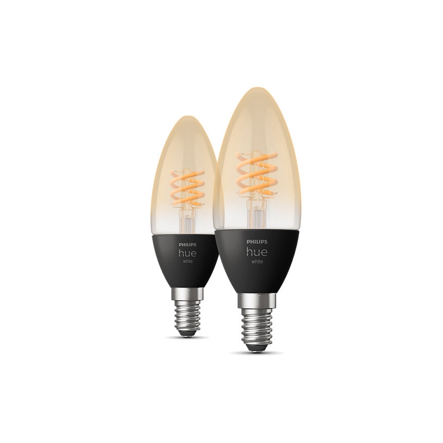 SADA 2x LED Stmívatelná žárovka Philips Hue WHITE FILAMENT E14/4,5W/230V 2100K