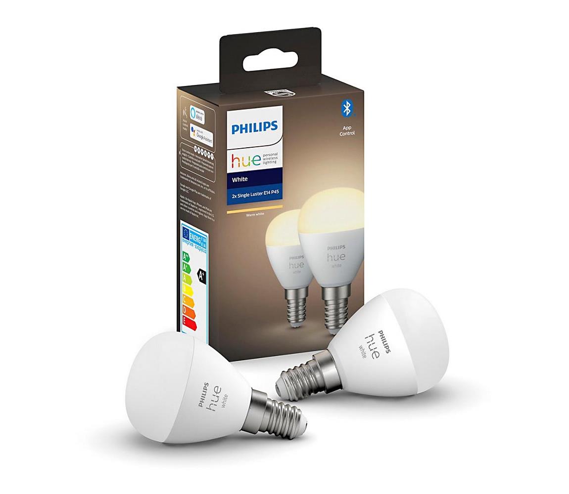 Philips SADA 2x LED Stmívatelná žárovka Philips Hue WHITE P45 E14/5,5W/230V 2700K P3941