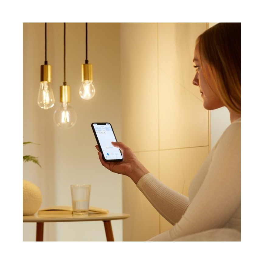 SADA 2x LED Stmívatelná žárovka VINTAGE FILAMENT A60 E27/6,7W/230V 2700-6500K CRI 90 Wi-Fi - WiZ