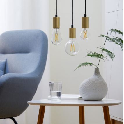 SADA 2x LED Stmívatelná žárovka VINTAGE FILAMENT A60 E27/6,7W/230V 2700-6500K CRI 90 Wi-Fi - WiZ