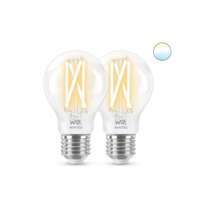 SADA 2x LED Stmívatelná žárovka VINTAGE FILAMENT A60 E27/6,7W/230V 2700-6500K CRI 90 Wi-Fi - WiZ