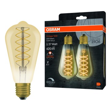 SADA 2x LED Stmívatelná žárovka VINTAGE FILAMENT E27/4,8W/230V 2200K - Osram
