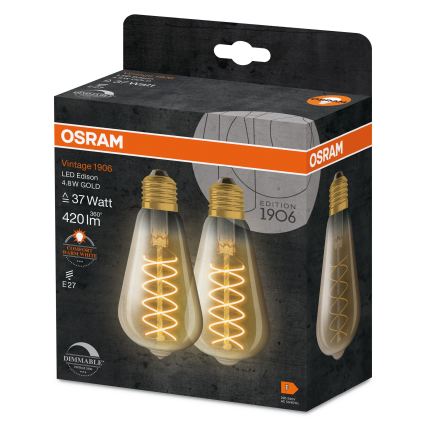 SADA 2x LED Stmívatelná žárovka VINTAGE FILAMENT E27/7,8W/230V 1800K - Osram
