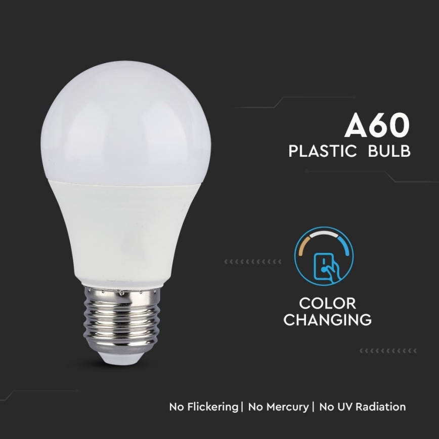 SADA 2x LED Žárovka A60 E27/9W/230V 3000/4000/6400K
