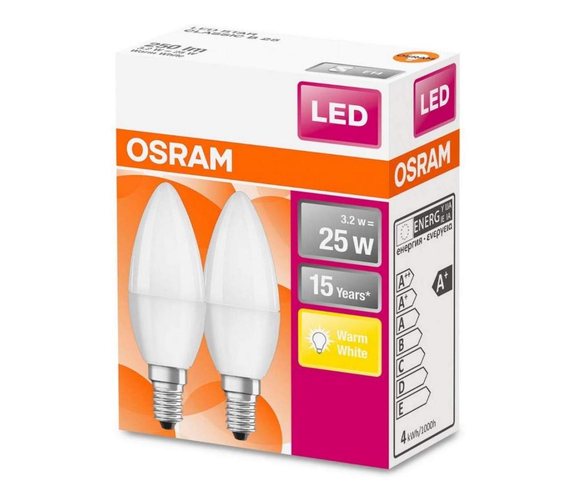 Osram SADA 2x LED Žárovka B25 E14/3,2W/230V 2700K