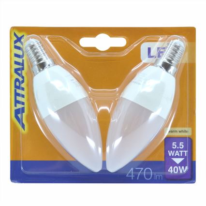 SADA 2x LED žárovka E14/5,5W/230V 2700K - Attralux