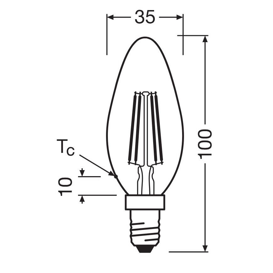 SADA 2x LED Žárovka FILAMENT B35 E14/4W/230V 4000K - Osram